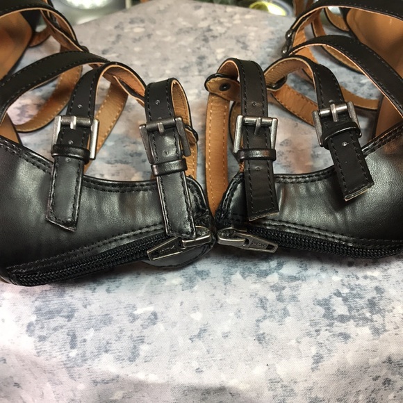Mossimo Women’s 8.5 Black Banded Opened Up 3.25” Block Heel Zip-Up Sandals ☀️ - Picture 9 of 14
